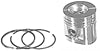 PISTON & RING KIT, 1.0MM OVERSIZED. CONTAINS PISTONS, RINGS, PINS, AND RETAINERS. 1 KIT USED IN 6TA-590 6 CYLINDER TURBOCHARGED/AFTERCOOLED 6 CYLINDER DIESEL ENGINE