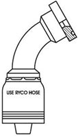 COUPLING, CODE 62 FLANGE 60 DEGREE BEND WITH 1 INCH THREAD FOR 1 INCH HOSE