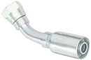 FEMALE SWIVEL 45 DEGREE BEND 1/4" HOSE X 5/8" DIN HEAVY 24 DEGREE SEAT