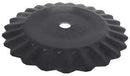 22 INCH X 6.5 MM SERRATED EDGE VERTICAL TILL BLADE WITH 2 INCH ROUND AXLE