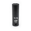 1/2" Drive 6 Point Deep Impact SAE Socket 11/16"
