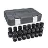 15 Piece 1/2" Drive 6 Point Standard Universal Impact Metric Socket Set