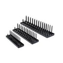 3 Piece 1/4", 3/8" & 1/2" Drive Black SAE Socket Storage Tray Set