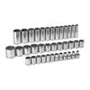 37 Piece 1/2" Drive 12 Point Standard and Deep Metric Socket Set