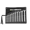 11 Piece 12 Point Long Pattern Combination SAE Wrench Set with Tool Roll