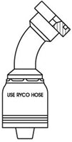 CODE 62C FLANGE 45 DEGREE BEND WITH 1 INCH THREAD FOR 3/4 INCH HOSE