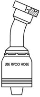 CODE 62C FLANGE 22.5 DEGREE BEND WITH 3/4 INCH THREAD FOR 3/4 INCH HOSE