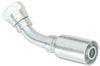 FEMALE SWIVEL 45 DEGREE BEND 5/8" HOSE X 1-1/4" DIN HEAVY 24 DEGREE SEAT
