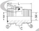 1/2 MALE OFS X 3/8 MALE PIPE - MALE PIPE CONNECTOR - STEEL