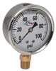 100 PSI LIQUID FILLED ALL STAINLESS GAUGE 2-1/2" DIAMETER