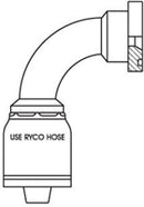 CODE 61 FLANGE 90 DEGREE BEND WITH 3/4 INCH THREAD FOR 1/2 INCH HOSE