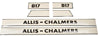 DECAL SET FOR ALLIS CHALMERS D17