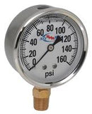160 PSI LIQUID FILLED ALL STAINLESS GAUGE 2-1/2" DIAMETER