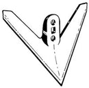SMA Row Crop Cultivator Sweep - 1/4" x 6", 7/16" Bolt Holes, Extended Wear, 55 Degree Shank