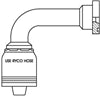CODE 61 FLANGE 90 DEGREE LNG BEND WITH 1-1/4 INCH THREAD FOR 1 INCH HOSE