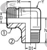 1/2 MALE OFS X 1/2 MALE PIPE 90 DEG; - MALE ELBOW - STEEL