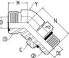 1/4 MALE OFS X 1/4 MALE O-RING BOSS 45 DEG; - STRAIGHT THREAD ELBOW - STEEL