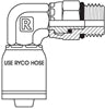 UN O-RING MALE SWIVEL 90 ELBOW WITH 1-1/16 INCH THREAD FOR 3/4 INCH HOSE