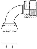 ORFS FEMALE 90 DEGREE SHORT BEND WITH 13/16 INCH THREAD FOR 3/8 INCH HOSE