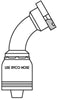 COUPLING, CODE 62 FLANGE 60 DEGREE BEND WITH 1 INCH THREAD FOR 1 INCH HOSE