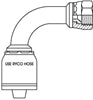 JIC FEMALE 90 LONG BEND WITH 1-1/16 INCH THREAD FOR 3/4 INCH HOSE