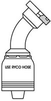 CODE 62 FLANGE 45 DEGREE BEND WITH 1-1/4 INCH THREAD FOR 1 INCH HOSE