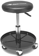 PROFESSIONAL HYDRAULIC ROLLING SHOP SEAT WITH PARTS TRAY