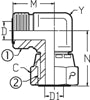 3/8 Male OFS X 3/8 Female OFS Swivel 90 Deg; - Swivel Nut Elbow - Steel