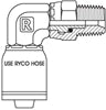 BSP MALE SWIVEL 90 DEGREE ELBOW WITH 3/8 INCH THREAD FOR 3/8 INCH HOSE