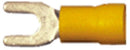 SPADE TERMINAL 12-10 GA - CONNECTOR, SPADE, YELLOW, 12-10 GUAGE, 8 PER BAG.