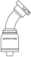 CODE 61 FLANGE 45 DEGREE BEND WITH 1-1/2 INCH THREAD FOR 1 INCH HOSE