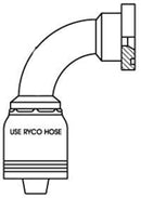 KOMATSU FLANGE 90 DEGREE BEND WITH 7/8 INCH THREAD FOR 3/4 INCH HOSE