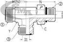 1 MALE OFS X 1 MALE O-RING BOSS X 1 MALE OFS - STRAIGHT THREAD RUN TEE - STEEL