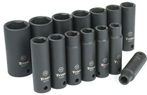 14 PC 1/2" DRIVE METRIC DW IMPACT SOCKET