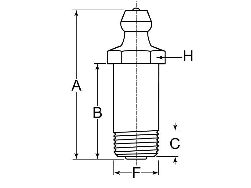 H1607 1/8" NPT XLONG GREASE FITTING