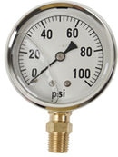 GAUGE-60 PSI LIQ FILL 4" SS CASE