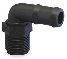1/2 MPT X 1/2 Barb 90 Degree Black Poly