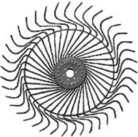 RAKE WHEEL H&S 60" RH 7.5MM BLACK