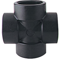 1-1/4" POLY PIPE CROSS BLACK