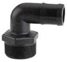 3/4 MPT X 1/2 Barb 90 Degree Black Poly