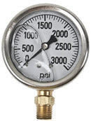 GAUGE-3000 PSI LIQUID FILL SS CASE