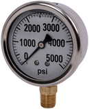 GAUGE-5000 PSI LIQUID FILL SS CASE