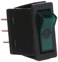 16 AMP. GREEN LIGHTED ROCKER SWITCH