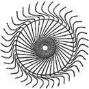 RAKE WHEEL KUHN 55" RH 7MM BLACK