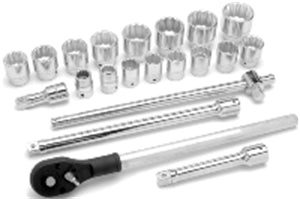 3/4" DR 12 PT SAE SOCKET SET 21 PC