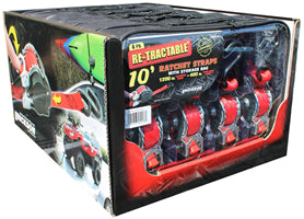 4PACK 1"X10' RETRACTABLE TIE DOWNS W/BAG