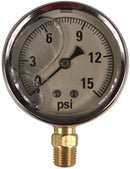 GAUGE - 0 - 15 PSI LIQUID FILLED