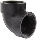 3" BLACK POLY ELBOW 90 DEG