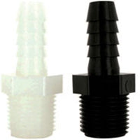 1/4MPT X 1/2 BARB-BLACK POLY