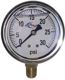 GAUGE-30 PSI LIQUID FILL SS CASE